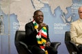 Sibusiso Busi Moyo, ZimbabweÃ¢â¬â¢s foreign minister, gives a talk on his countryÃ¢â¬â¢s foreign policy